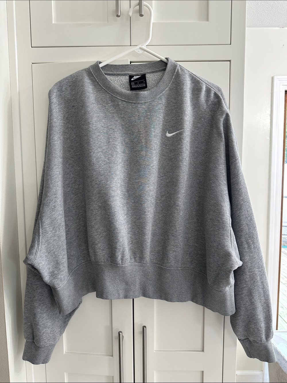 Nike Gray Cropped Crewneck Sweatshirt